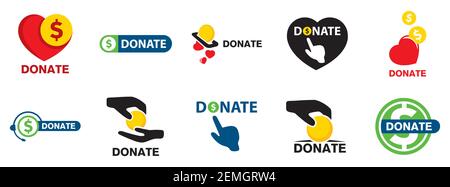 Vector logo of money donate, blood donation Stock Vector