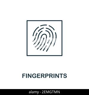 Fingerprints icon. Simple element from police collection. Creative Fingerprints icon for web design, templates, infographics and more Stock Vector