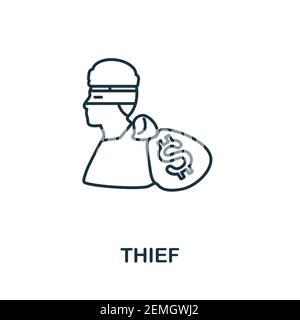 Thief icon. Simple element from police collection. Creative Thief icon for web design, templates, infographics and more Stock Vector