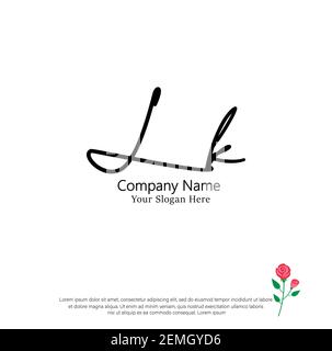 L K LK  Initial letter handwriting and signature logo. Beauty vector initial logo .Fashion, boutique, floral and botanical Stock Vector