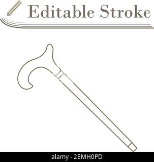 Walking Stick Icon. Editable Stroke Simple Design. Vector Illustration. Stock Vector
