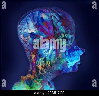 Alien head, vector abstract illustration, robot Stock Vector