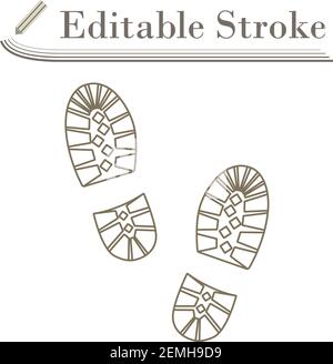 Boot Print Icon. Editable Stroke Simple Design. Vector Illustration. Stock Vector