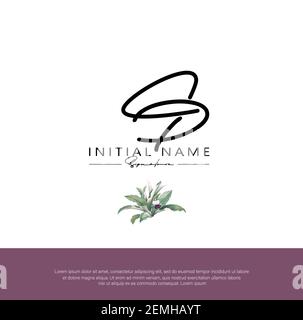 C D CD Initial letter handwriting and signature logo. Beauty vector initial logo .Fashion, boutique, floral and botanical Stock Vector