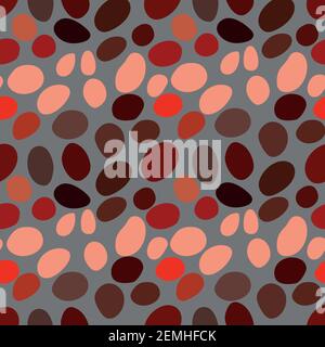 Seamless round stone pattern in burgundy style Stock Vector