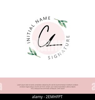 C LCL Initial letter handwriting and signature logo. Beauty vector initial logo .Fashion, boutique, floral and botanical Stock Vector