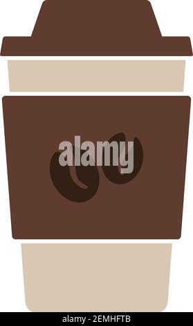 Outdoor Paper Cofee Cup Icon. Flat Color Design. Vector Illustration. Stock Vector