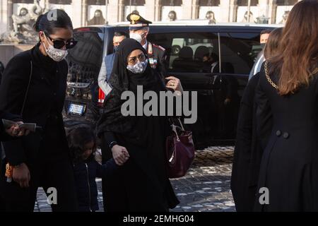 Rome, Italy. 25th Feb, 2021. Relatives of Ambassador Luca Attanasio before the funeral (Photo by Matteo Nardone/Pacific Press) Credit: Pacific Press Media Production Corp./Alamy Live News Stock Photo