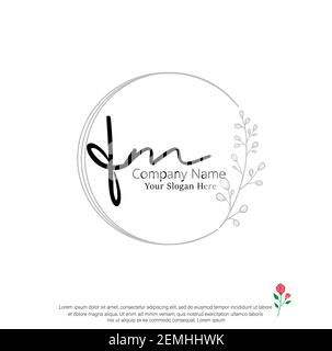 F M FM Initial letter handwriting and signature logo. Beauty vector initial logo .Fashion, boutique, floral and botanical Stock Vector