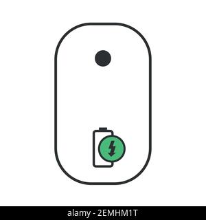 Isolated computer mouse with a battery charger Stock Vector