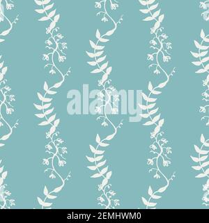 botanical stripes seamless vector pattern Stock Vector