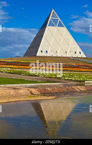 Kazakhstan, Astana, Palace of Peace and Reconciliation pyramid designed by Sir Norman Foster Stock Photo