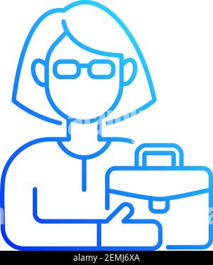Female adult gradient linear vector icon Stock Vector