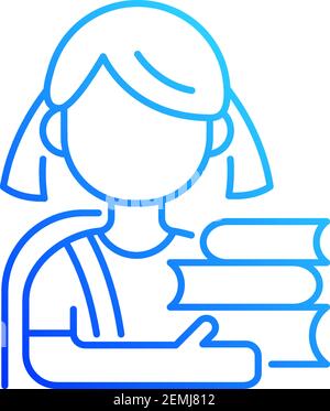 Schoolgirl gradient linear vector icon Stock Vector