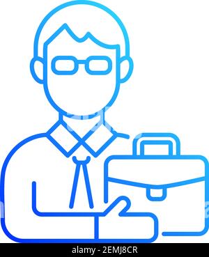 Male adult gradient linear vector icon Stock Vector