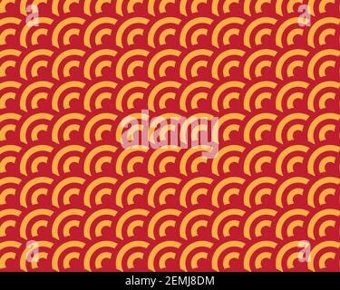 Japanese red circle fan vector seamless pattern for gift print, textile, paper wrapped gift, wallpaper Stock Vector