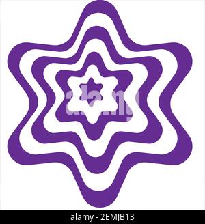 Opt art weavy star fish abstract background vector element for online and web use Stock Vector