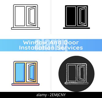 Casement windows icon Stock Vector