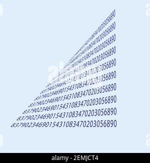 Streaming binary code, 3d wave shape with numbers wave for digital technology, data Sorting, artificial intelligence, big data, cryptography abstract Stock Vector