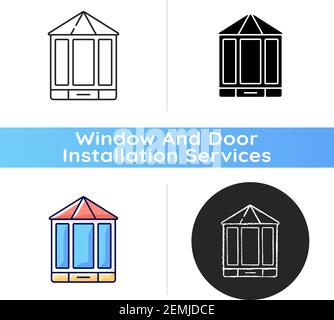 Bay and bow windows icon Stock Vector