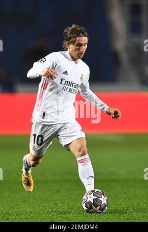 Luka Modric (Real Madrid)                                         during the Uefa 'Uefa Champions League 2020  2021 match between Atalanta 0-1 Real Madrid   at Gewiss  Stadium on February 24, 2021 in Bergamo, Italy. (Photo by Maurizio Borsari/AFLO) Stock Photo