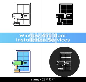 Window installation icon Stock Vector