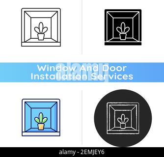 Garden windows icon Stock Vector
