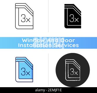 Insulated glass windows icon Stock Vector