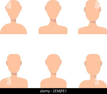 People avatars vector set. Profiles for resume and other props. Profile picture icons. Male and female avatars face silhouette. Modern simple design Stock Vector