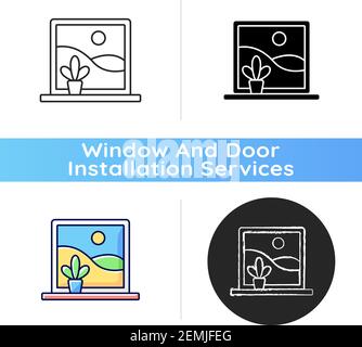 Picture windows icon Stock Vector