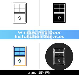 Single-hung windows icon Stock Vector