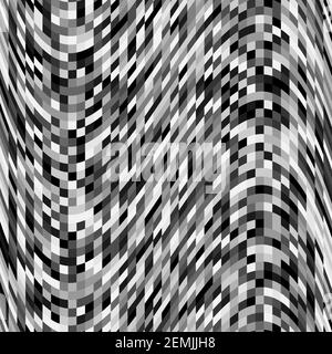 Monochrome background with pixel cells. Geometric pattern. Unusual background. Stock Vector