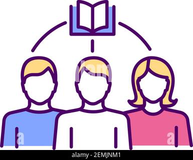 Online library benefits RGB color icon. 24 hour availability Stock Vector