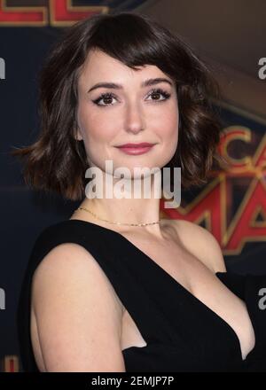 Milana Vayntrub attending the 'Captain Marvel' world premiere at El ...