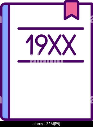 Library archive collection RGB color icon Stock Vector