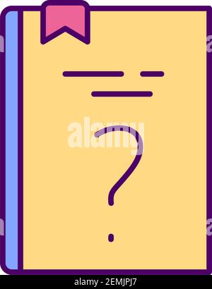 Book with a question mark on the title page Stock Vector