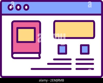 Subscriptions to the library RGB color icon Stock Vector