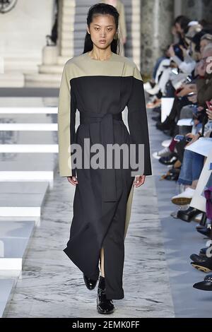 Model Sora Choi walks on the runway during the YSL Fashion Show during  Paris Fashion Week Spring Summer 2019 held in Paris, France on September  25, 2018. (Photo by Jonas Gustavsson/Sipa USA