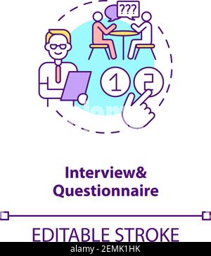 Qualitative research methods concept icon Stock Vector