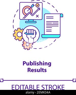 Publishing results concept icon Stock Vector
