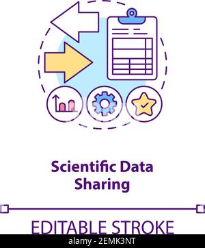 Scientific data sharing concept icon Stock Vector