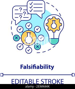 Falsifiability concept icon Stock Vector