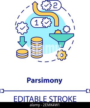 Parsimony concept icon Stock Vector