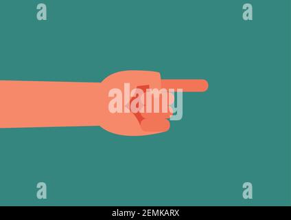 Hand with pointing finger. Vector illustration Stock Vector