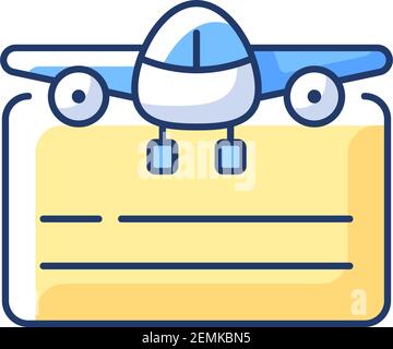 Pilot license RGB color icon Stock Vector