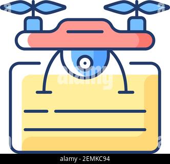 Drone license RGB color icon Stock Vector