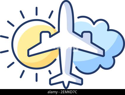 Aeronautical meteorology RGB color icon Stock Vector