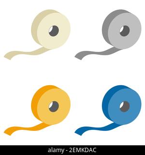 Adhesive tape, scotch tape, set of different colors, vector scotch product packaging Stock Vector