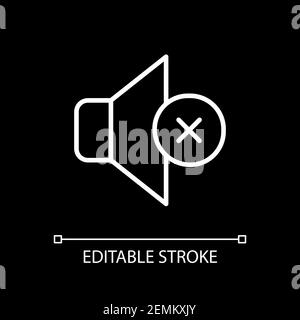 Silent mode setting white linear icon for dark theme Stock Vector