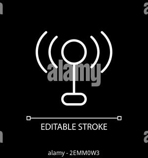 Mobile networks app white linear icon for dark theme Stock Vector